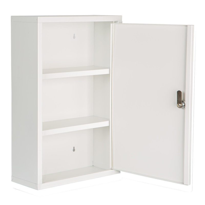 Harbour Housewares - Industrial Medicine Cabinet - 45cm, White/Grey