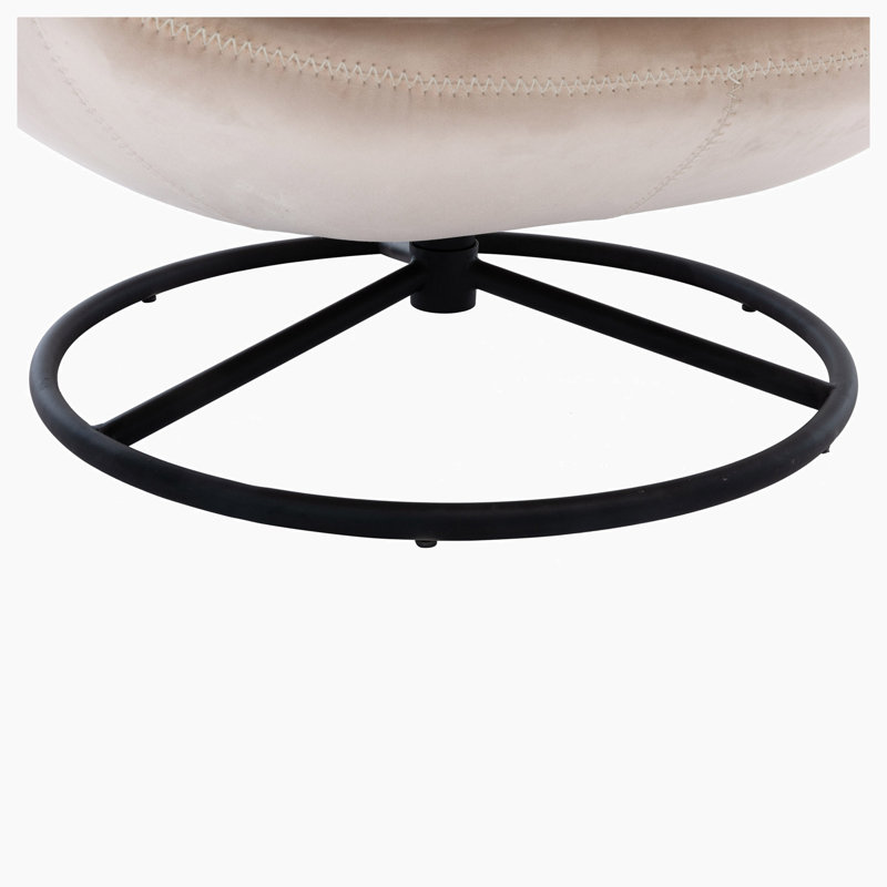 Emrys Upholstered Swivel Armchair with Ottoman