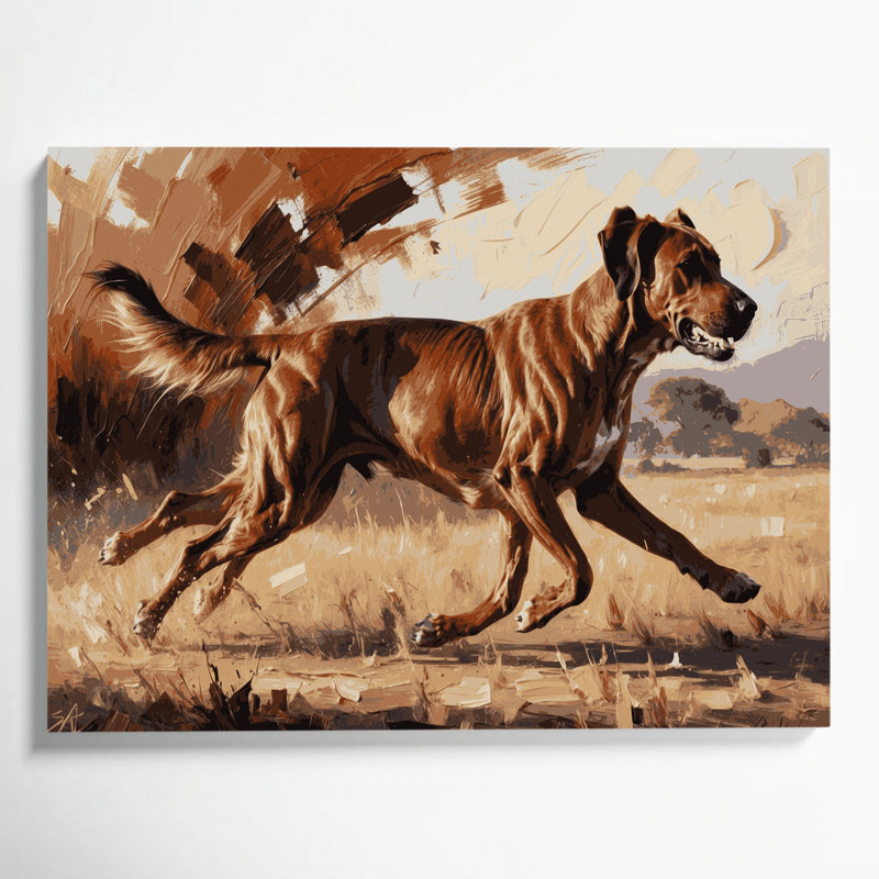 «Dogs Rhodesian Ridgeback», art mural sur toile brune, H 24 po x l 36 po