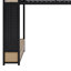 Structure de lit mezzanine en métal avec garde-robe, tablettes de rangement et panneau perforé