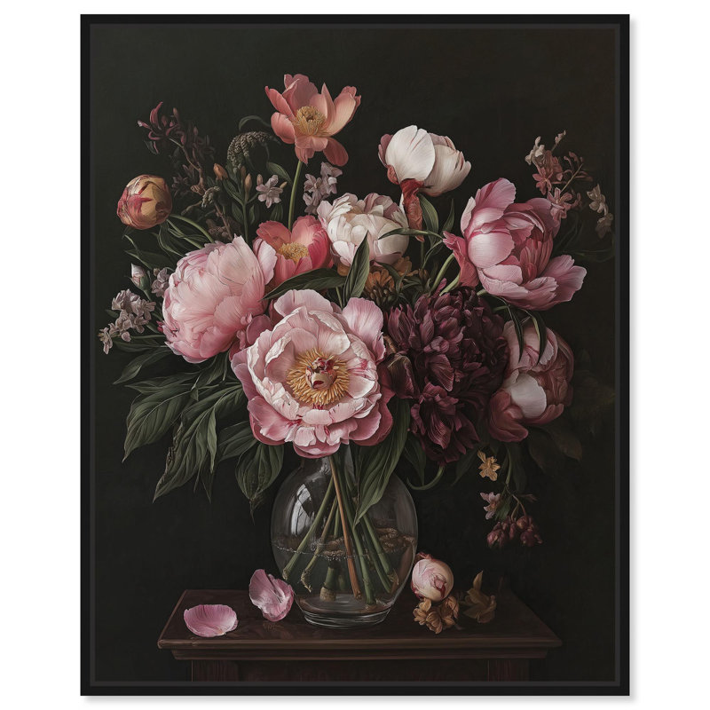 Classics in Mood Floral Canvas Gothic Botanicals par Art Remedy, H 25 po x l 21 po, Cadre flottant noir