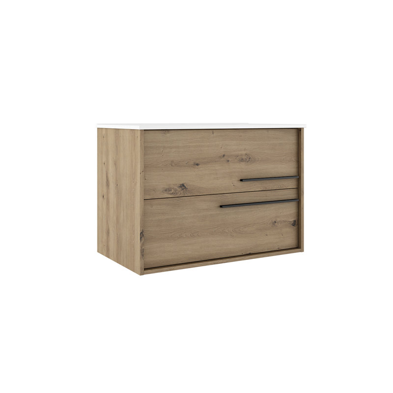 Bathroom Vanity Cabinet AQUA Collection by DAX, 24" W, Natural/Black