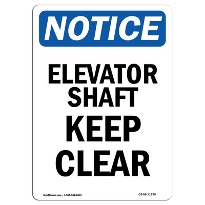 Elevator Shaft Keep Clear Sign