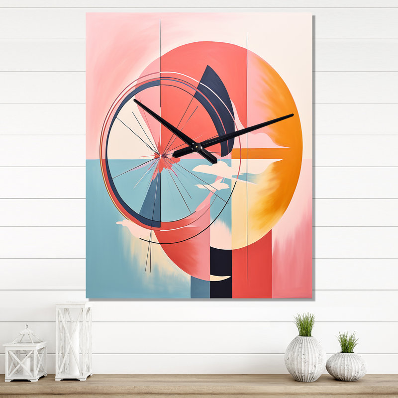 Horloge murale abstraite Mid-Century, H 32 po x l 24 po x P 1 po