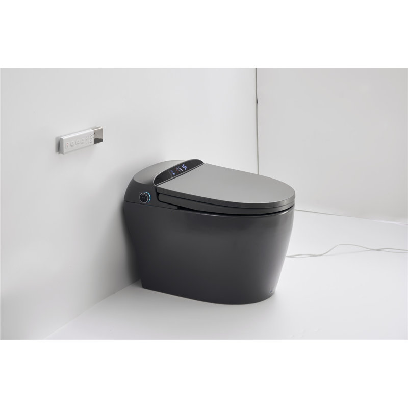 Toilette allongée à bidet au sol avec création GPF (siège inclus), Gris