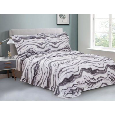 French Marble Pattern Cotton Sateen Duvet Cover