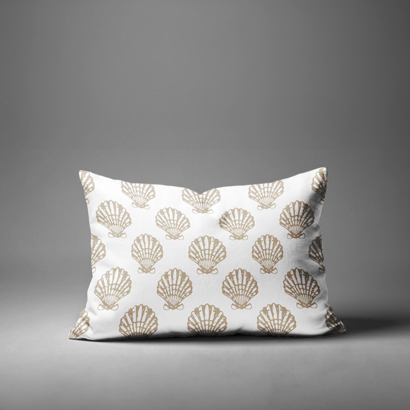 Barnon Reversible Throw Pillow, Beige, 14"H x 20"W