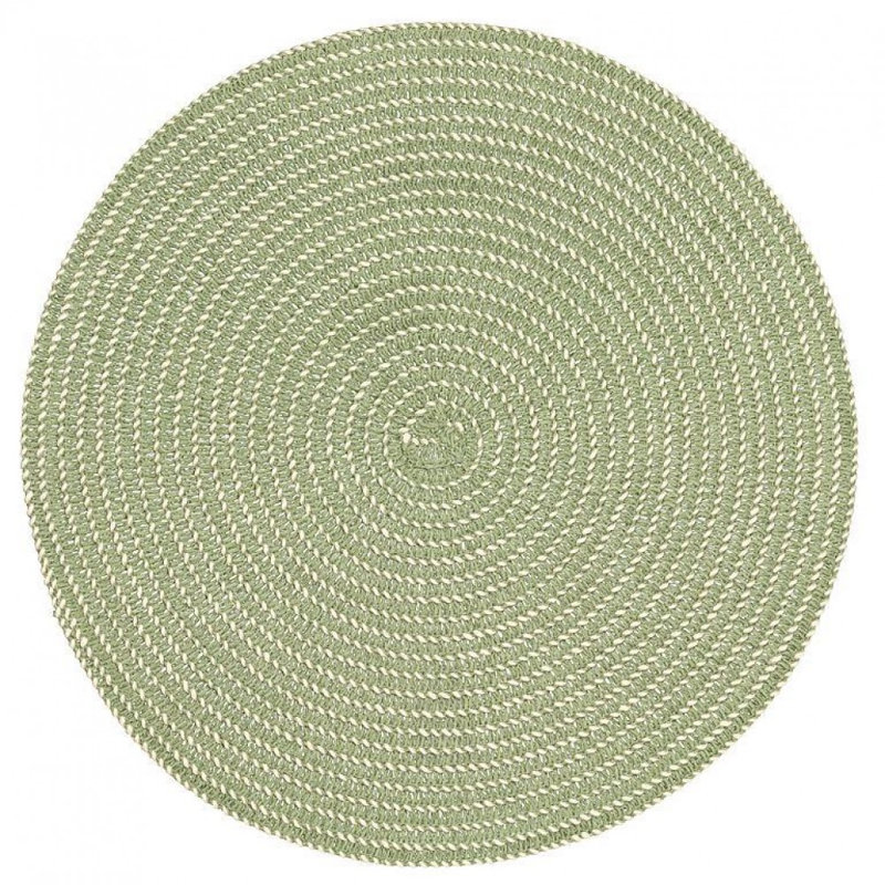 Napperon vert frais et ivoire, Green/Ivory