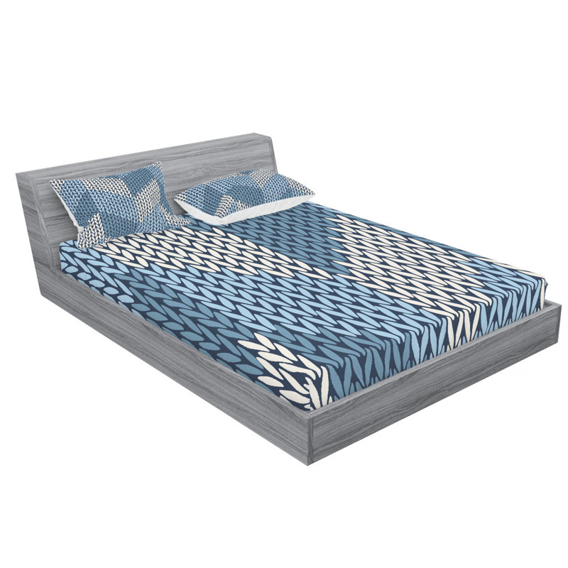 Microfiber Chevron Sheet Set, Queen Sheet Set with Fitted Sheet