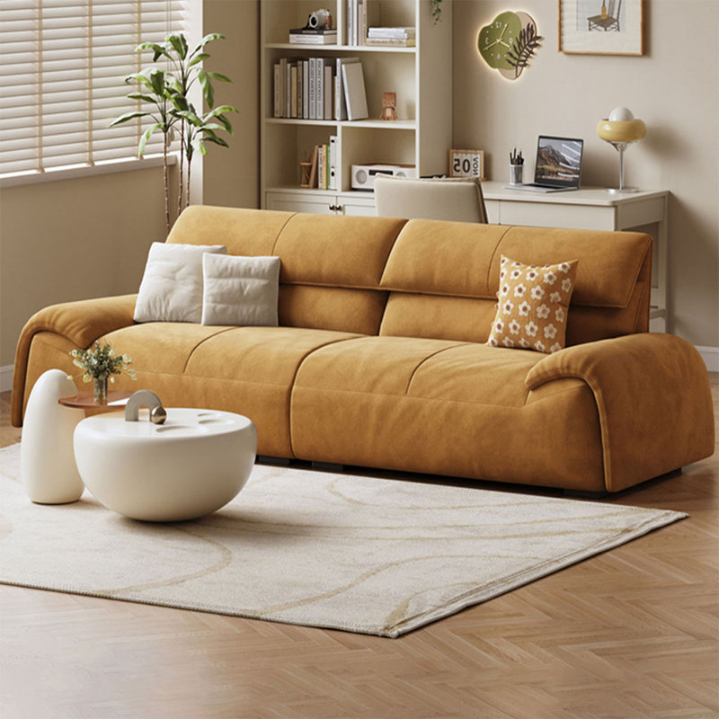 Canapé modulaire en velours, 31.5" H x 85.83" W x 36.22" D, Orange