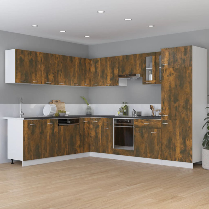 Lyon Kitchen Cabinet Lyon, Rustic Brown