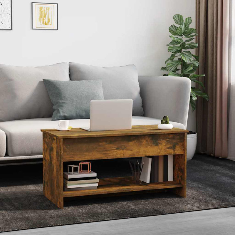 Buglosse Manufactured Wood Frame Single Coffee Table with Storage, Dark Brown, 20.7" H x 40.2" W x 19.7" D