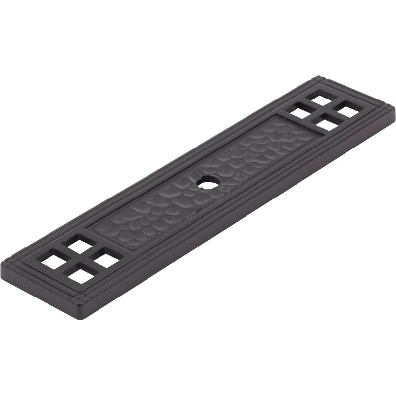 Arts And Crafts Traditional Knob Backplate, Matte Black
