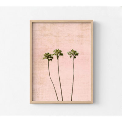 Think Pink By Natalie Carpentieri, Tropical Palms Decor, Pink Plants Artwork, Pink Room Wall Art, Tropical Picture Palms Artwork