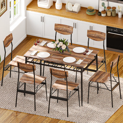 7-Piece Dining Table Set For 6, 43.3