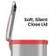 Poubelle à capteur de pas automatique 13 gallons avec système de contrôle des odeurs, Poubelle sans contact à pédale de cuisine en acier inoxydable, alimentée par des piles ou un adaptateur CA (non inclus), Autost, rouge-59079730