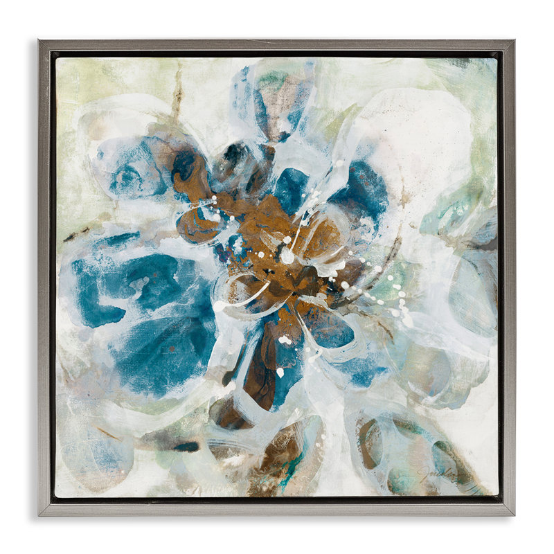 Art mural sur toile, "Distorsed Splatter Abstraction" par Liz Jardine, Cadre flottant gris lustré, H 18 po x l 18 po