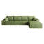Canapé modulaire en forme de L 135 po avec méridienne en L, siège modulaire profond, fauteuils rembourrés L 135,0 po x l 68,2 po H 37,8 po ensemble modulaire en L vert, confort d'assemblage non requis