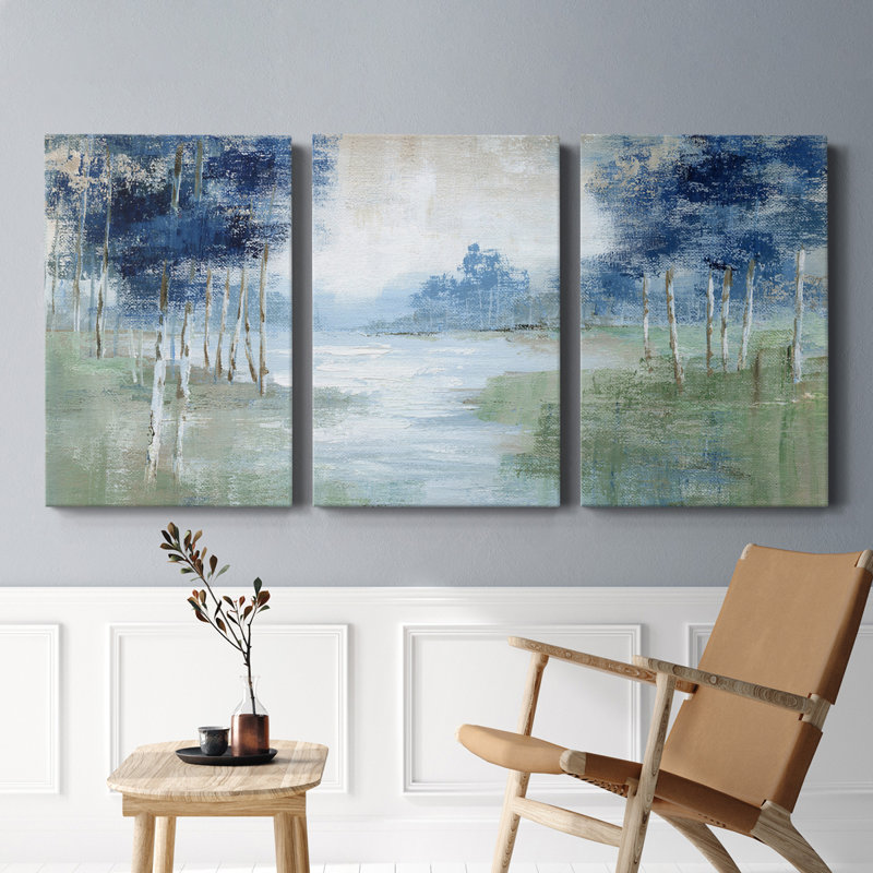 Birch River - Toile tendue avec châssis de qualité supérieure - Prêt à être accroché, H 12 po x l 24 po x P 1,5 po
