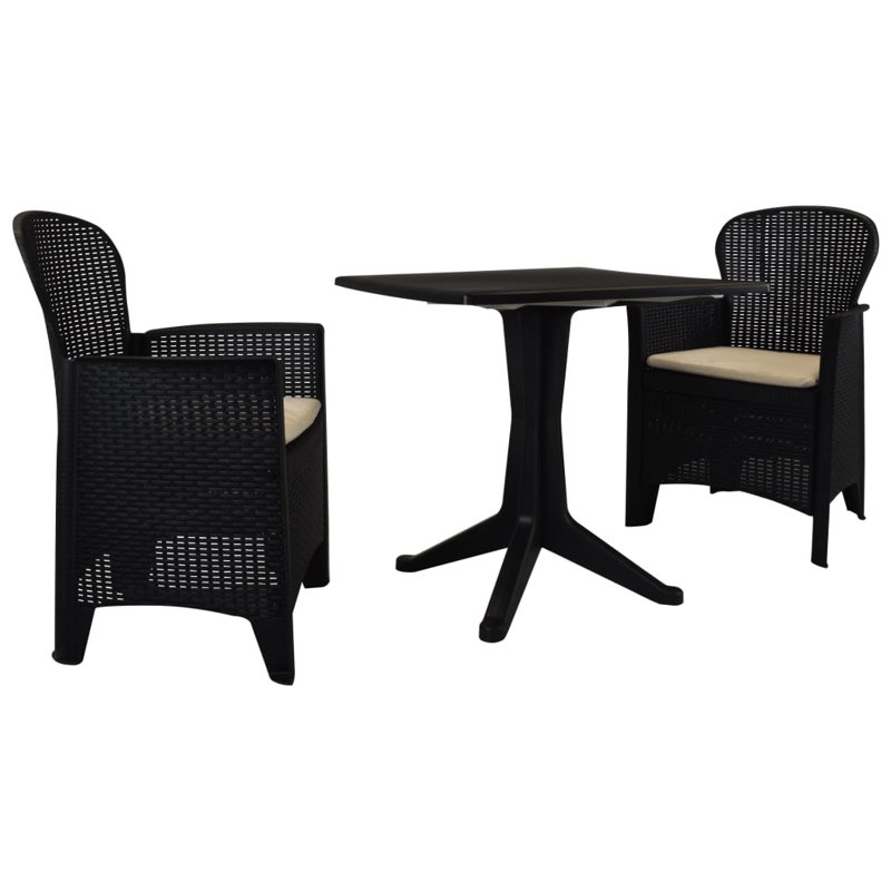 Brinklee Round Dining Set with Cushions, Grey, Grey, 2