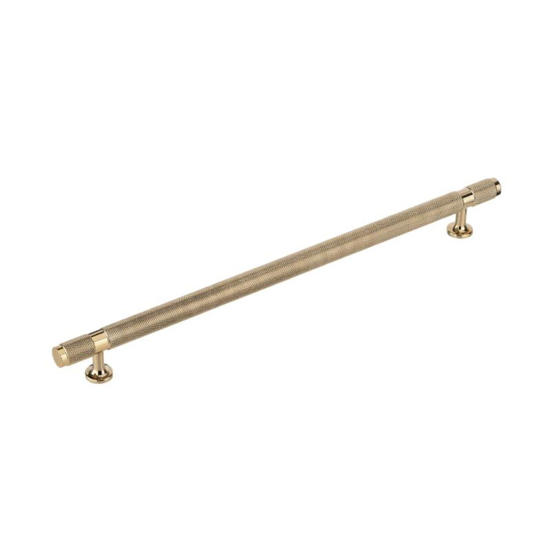 Polished Gold "Rivet" T-Bar Knurled Drawer Pull, 12 3/5"