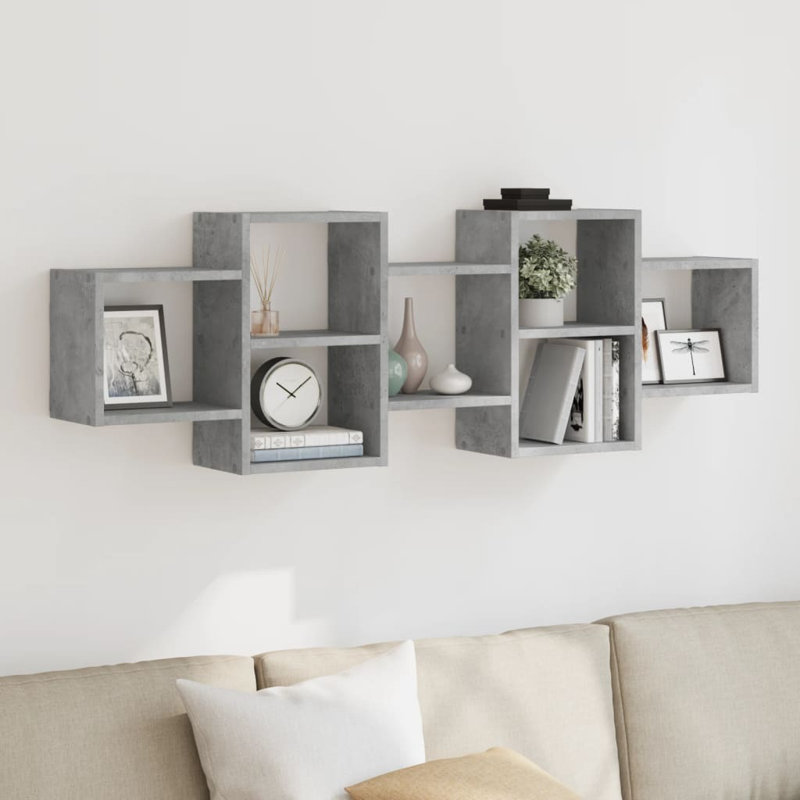 Roakes Floating Shelf, Concrete Grey, 42cm H x 129cm W x 18cm