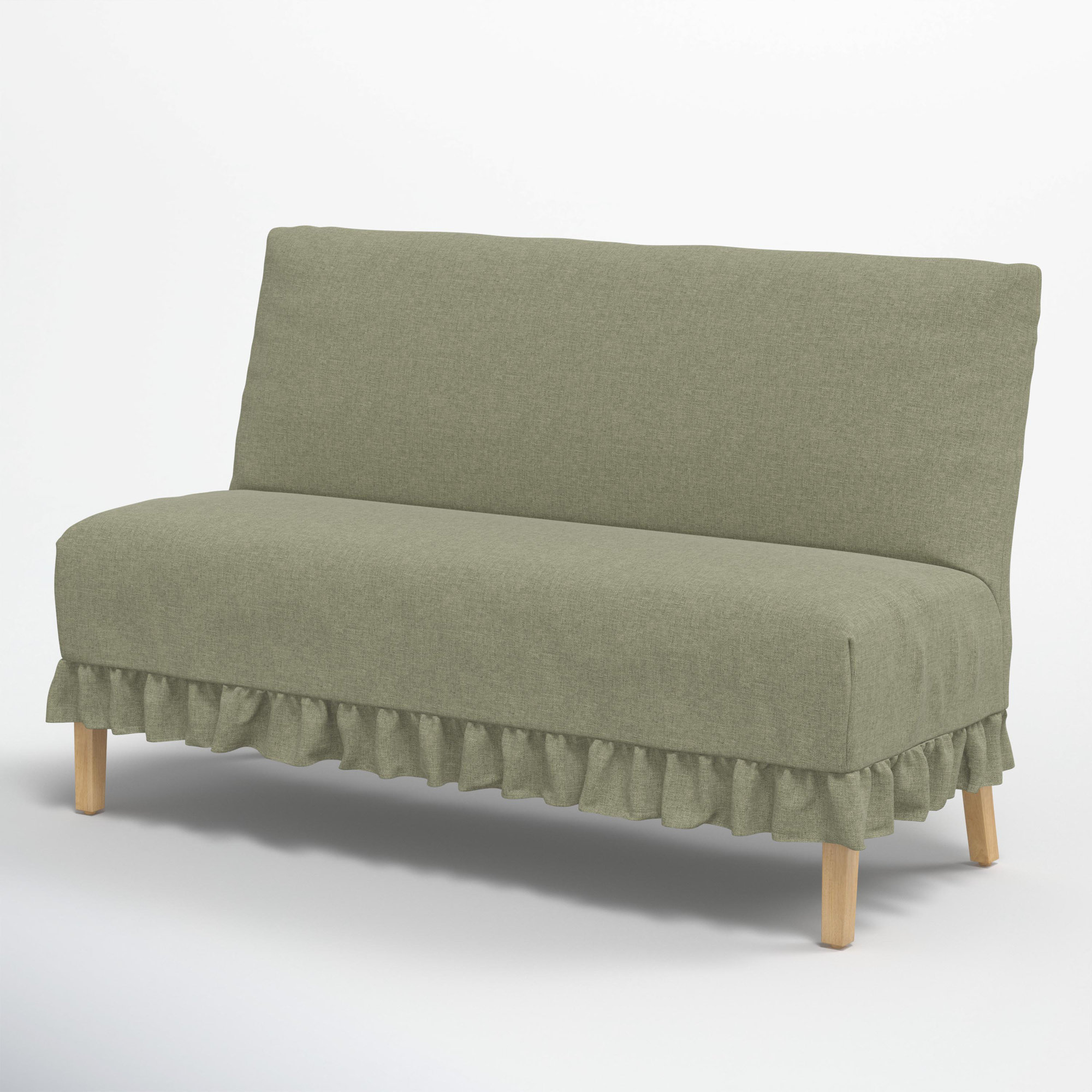 Maggie Slipcover Dining Banquette, Zuma Laurel Textured Linen