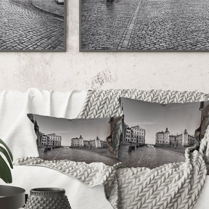 City View of Stockholm, Suède - Coussin décoratif à imprimé colonial, 18 po x 18 po