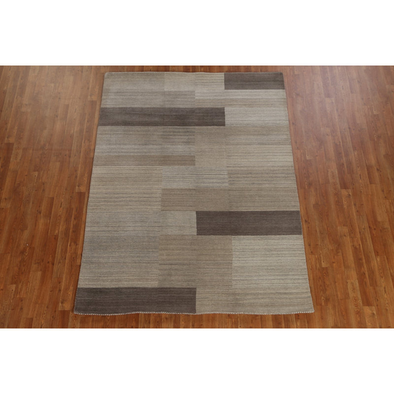 Tapis oriental contemporain noué à la main de conception unique Gabbeh