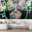 Papier peint amovible graffiti coloré chaud pour le salon de la chambre à coucher-93867671