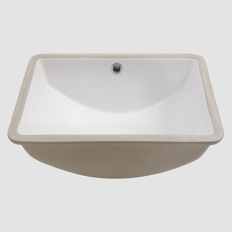 Go Peak Track 14'' Ceramic Rectangular Bathroom Sink with Overflow
