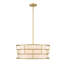 Luminaire suspendu tambour 3 lumières avec abat-jour en tissu et cage métallique Beckles-531646281