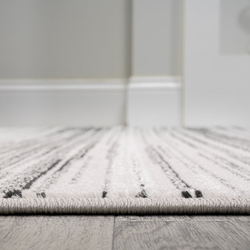 Orellana Gradient Striped Gray/Black Rug, Rectangle 2'11" x 5'