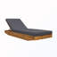 Chaise longue de patio en bois avec coussin-1004055988