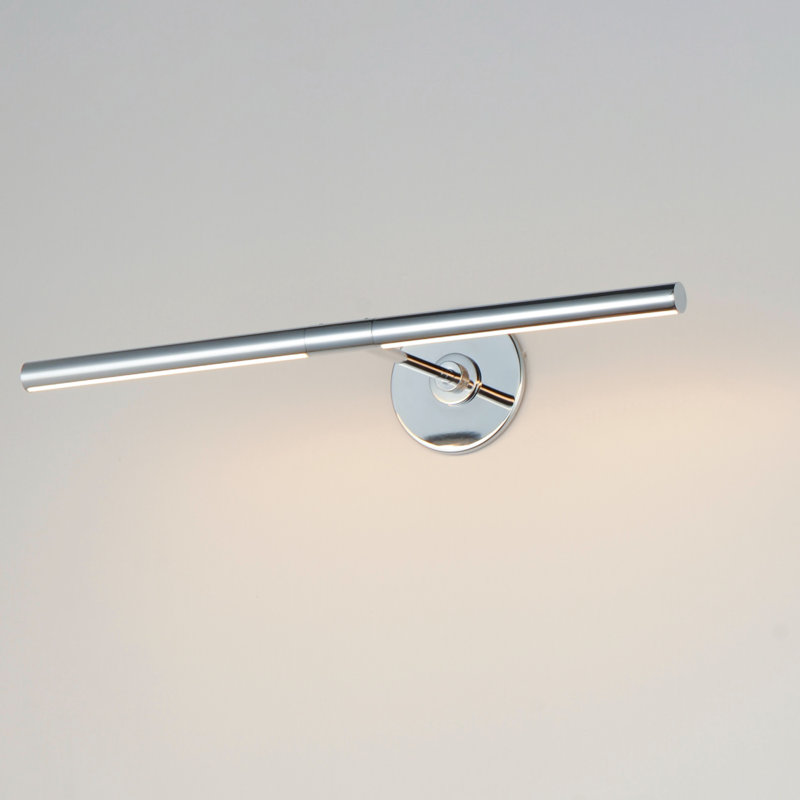 Demontrey Aluminium LED Armed Sconce, White/Polished Chrome, 4.5" H x 23" W x 8.75" D