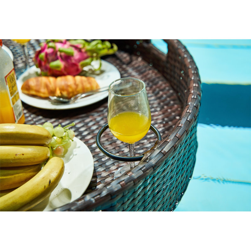 Hubhalsun Large Size Floating Tray, Round Serving Tray for Swimming Pool Floats, for Sandbars, Spas, and Parties, Pool Serving Drinks, Brunch