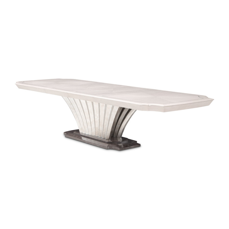  Fantosini Extendable Pedestal Dining Table - Silver Mist