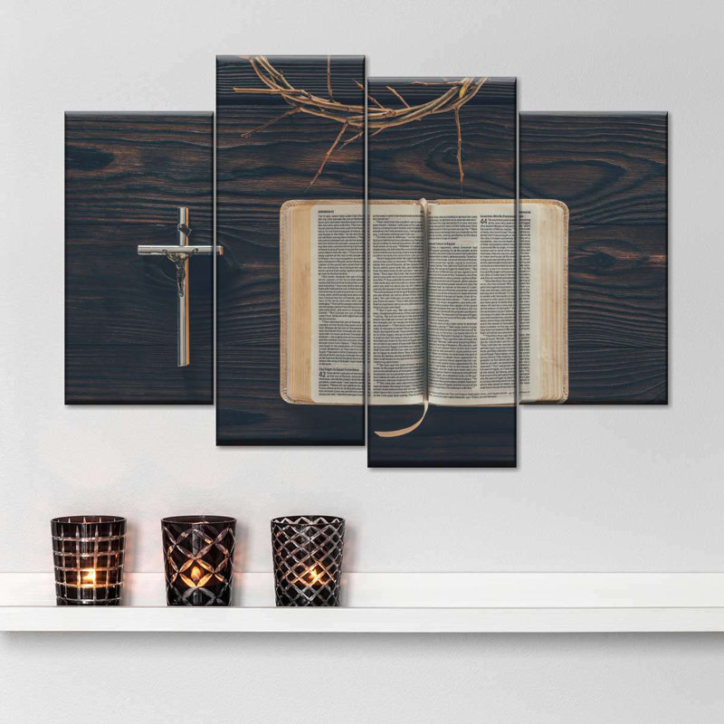 Bible, reproduction d'art sur toile, H 22 po x l 36 po x P 1 po