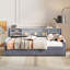 Lit plateforme simple tapissier avec rangement et tiroirs-330458266
