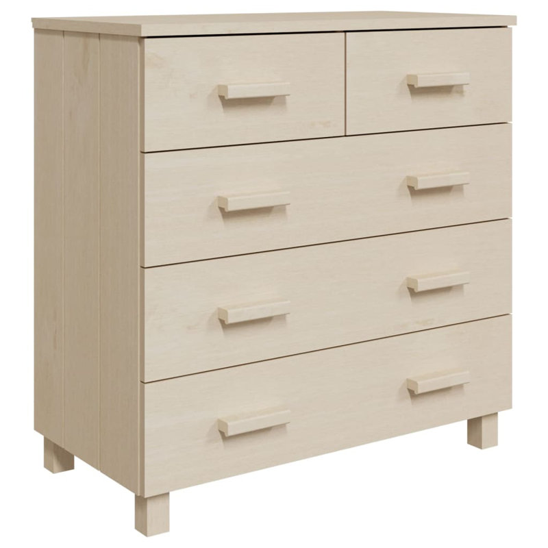 Hamar Sideboard Bar Buffet Console Cabinet with Drawers HAMAR Solid Wood Pine, Honey Brown