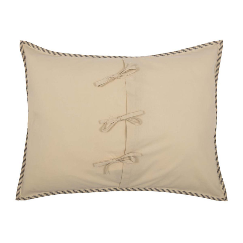 Taie décorative Sawyer Mill, Standard, Crème foncée / noir charbon
