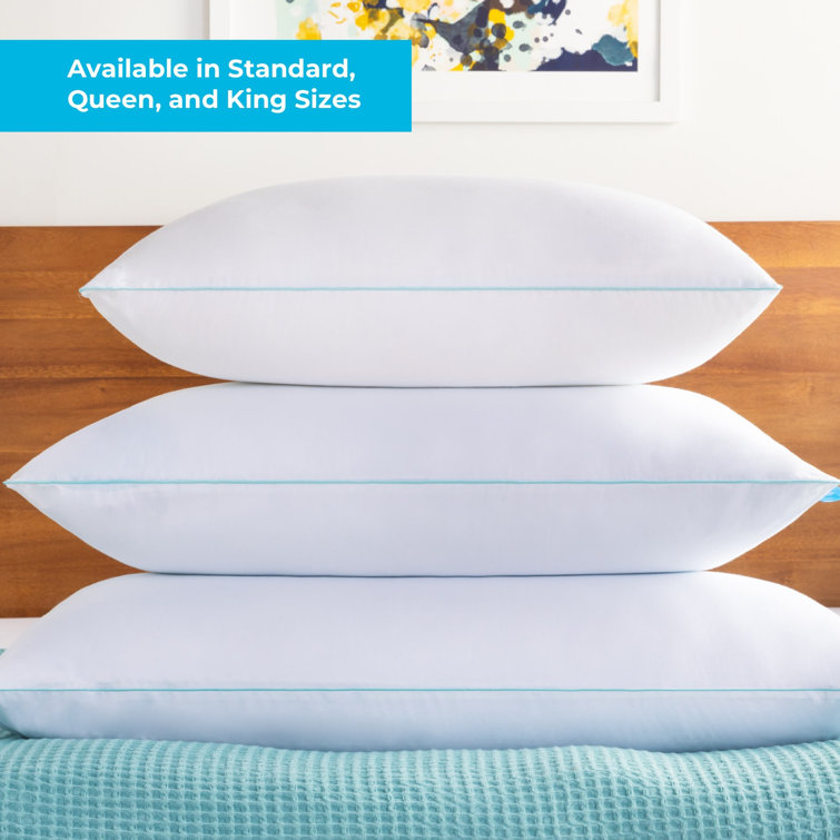Encased Shredded Memory Foam Medium Support Cooling Pillow Size: Queen