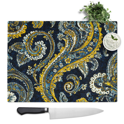 Paisley Pattern Vol.2  Glass Chopping Board
