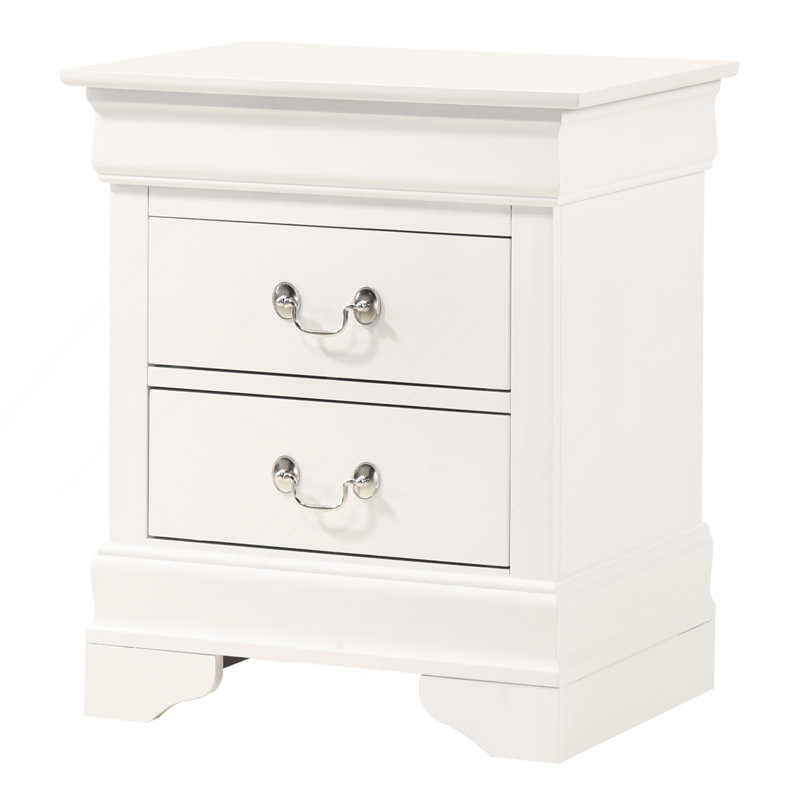 Elegant White Traditional Nightstand, White