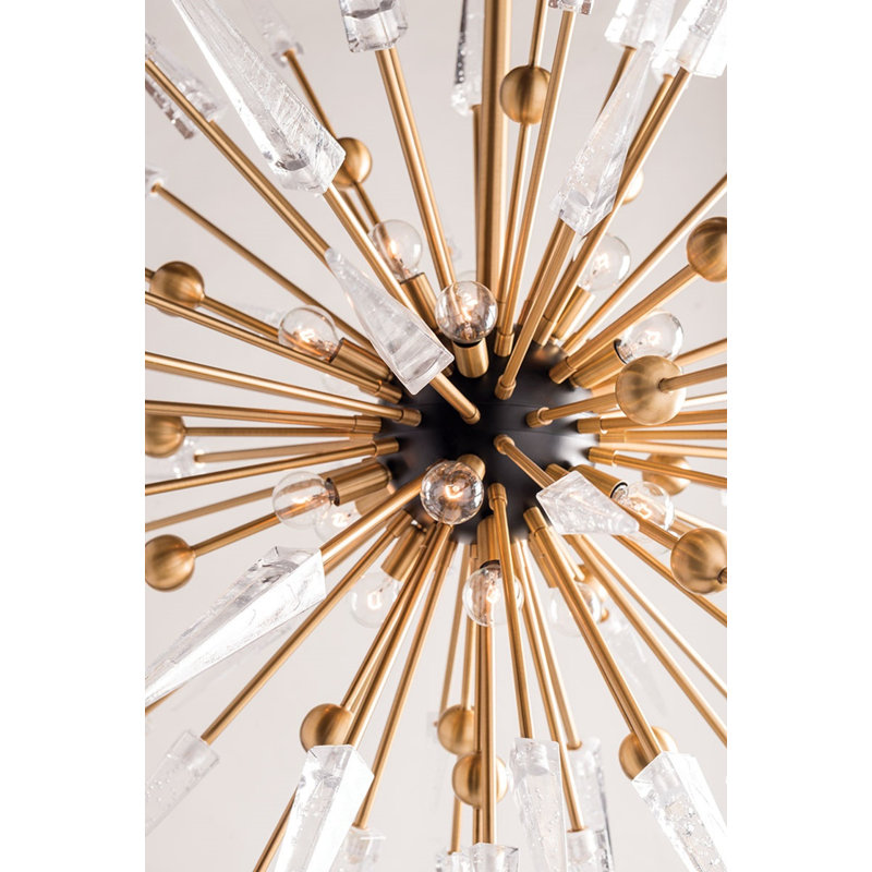 Sparta 12 - Light Sputnik Sphere Chandelier, Aged Brass, 18 - Lights