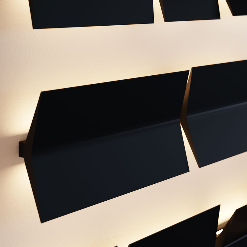 Turo Aluminum LED Flush Mounted Sconce, Satin Black