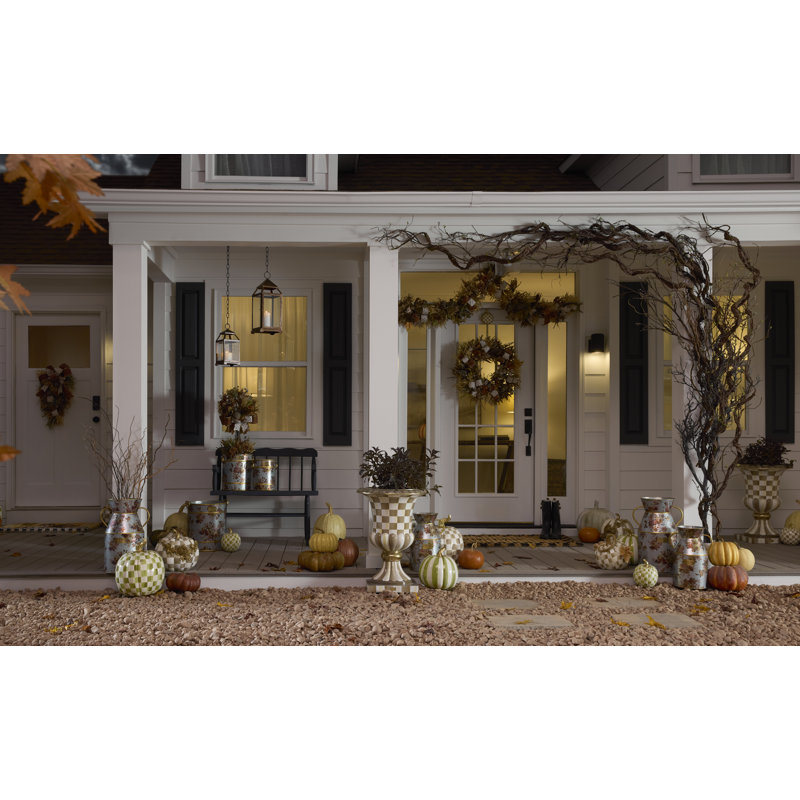 Mocha Check Pedestal Urn