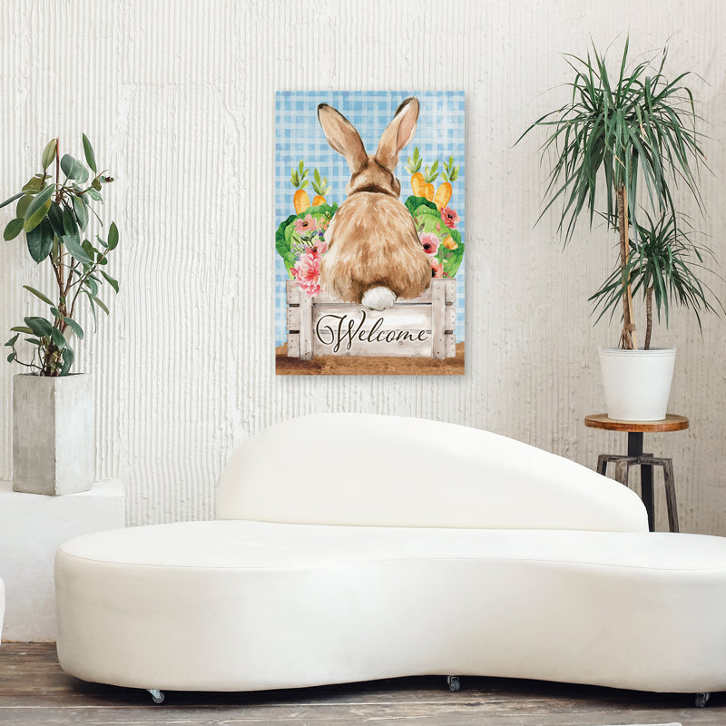 Lapin de Pâques, bienvenue, H 36 po x l 24 po