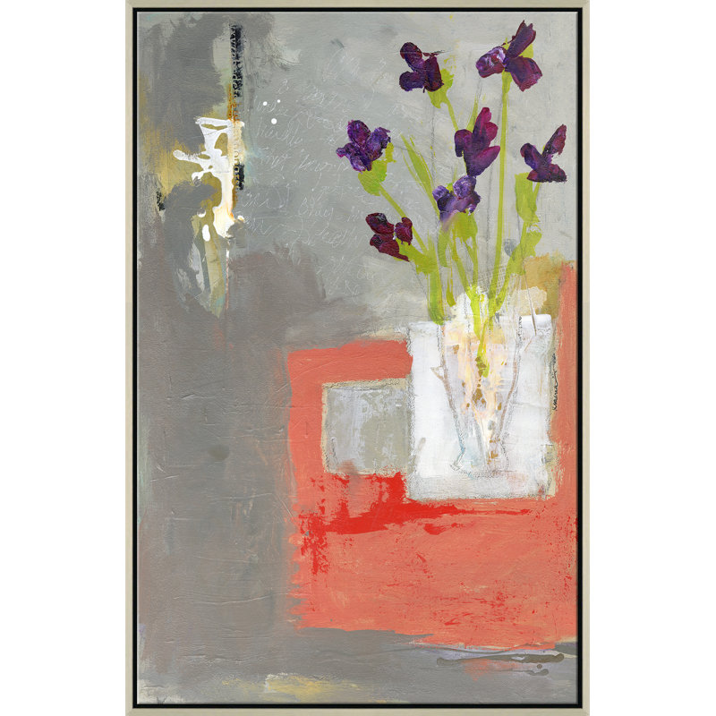 Iris mauve par Jill Krasner, Cadre chromé