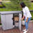 130 Gallon Plastic Lockable Deck Box with Lock in Dove Gray